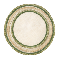 Ruffle Edge Straw Placemats - Green (Set of 4)