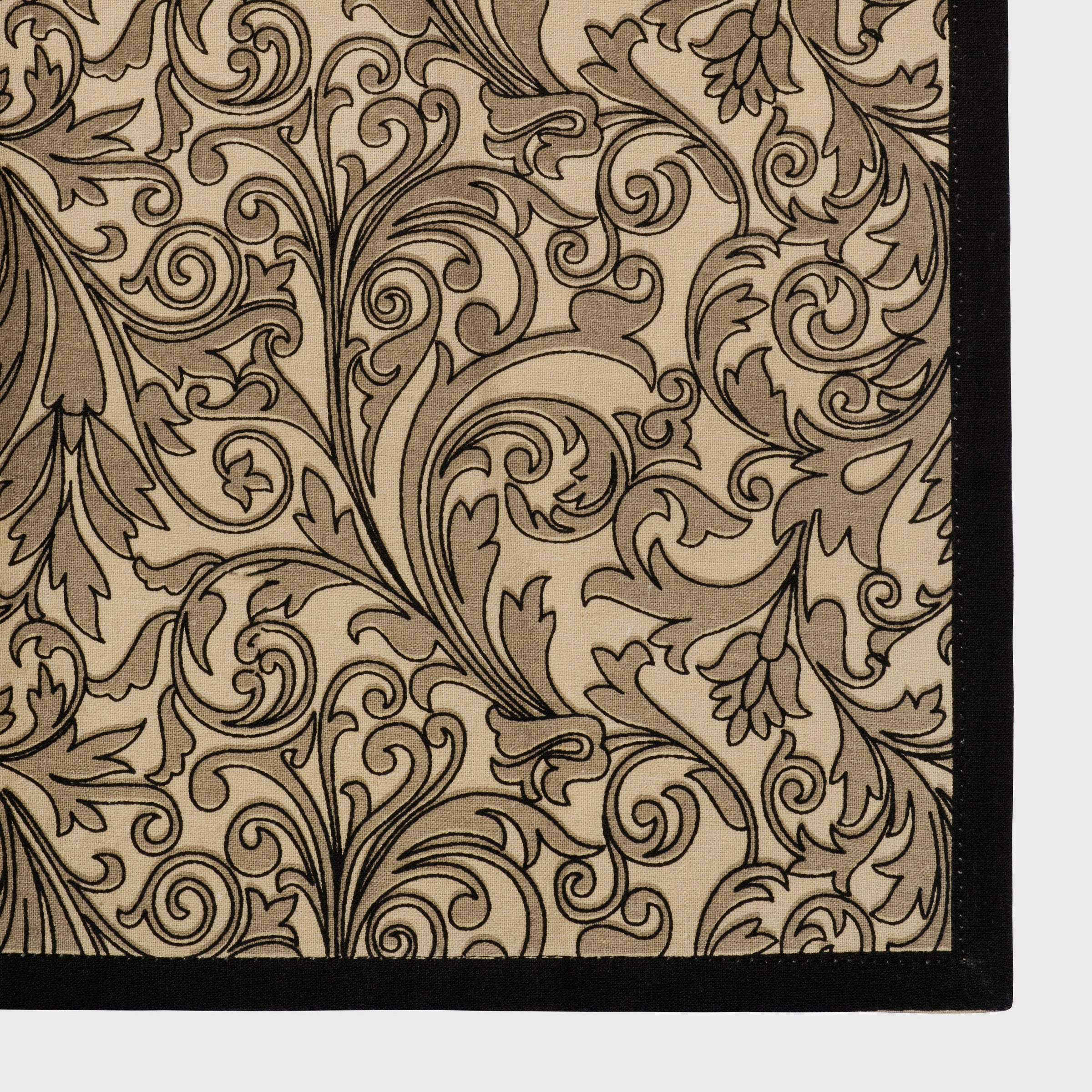 Damask Print Tablecloth - Black