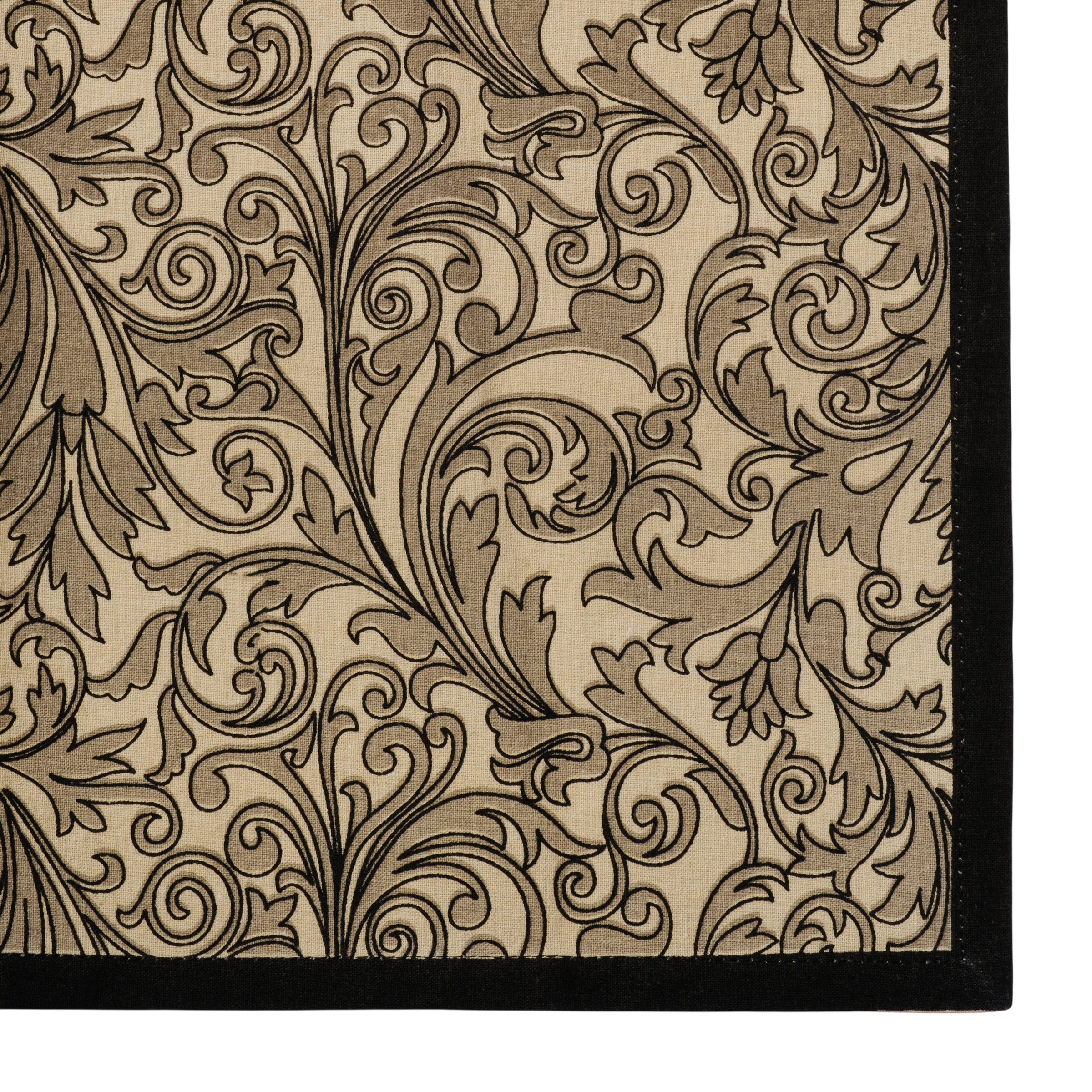 Damask Print Tablecloth - Black