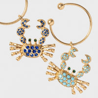 Crab Wine Charms - Rainbow