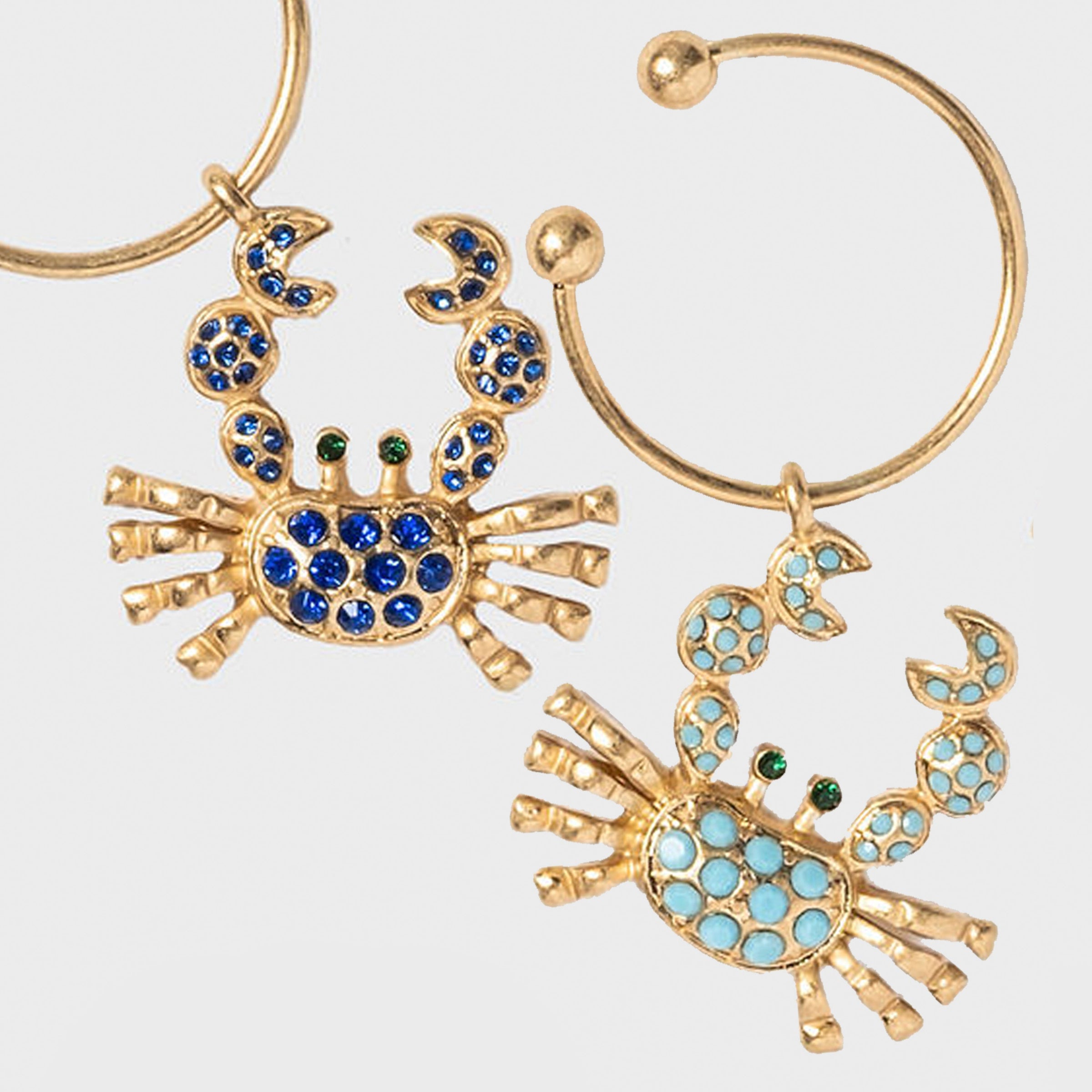 Crab Wine Charms - Rainbow