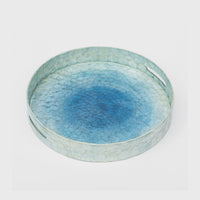 Large Ombre Capiz Tray - Blue