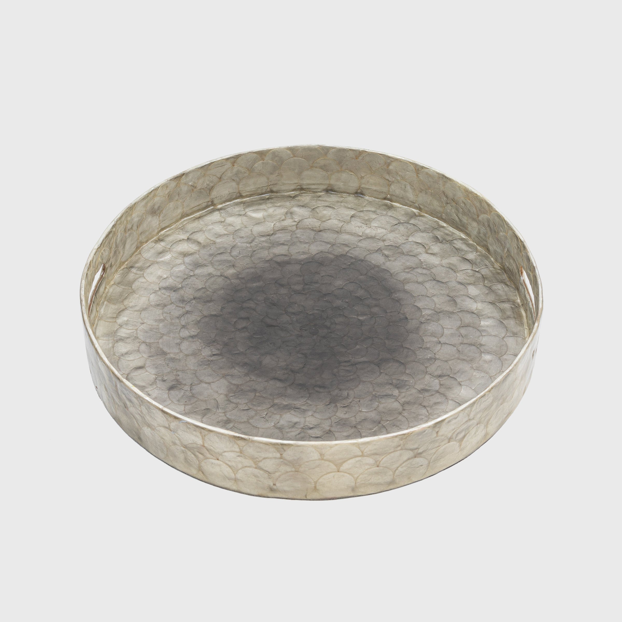 Large Ombre Capiz Tray - Grey