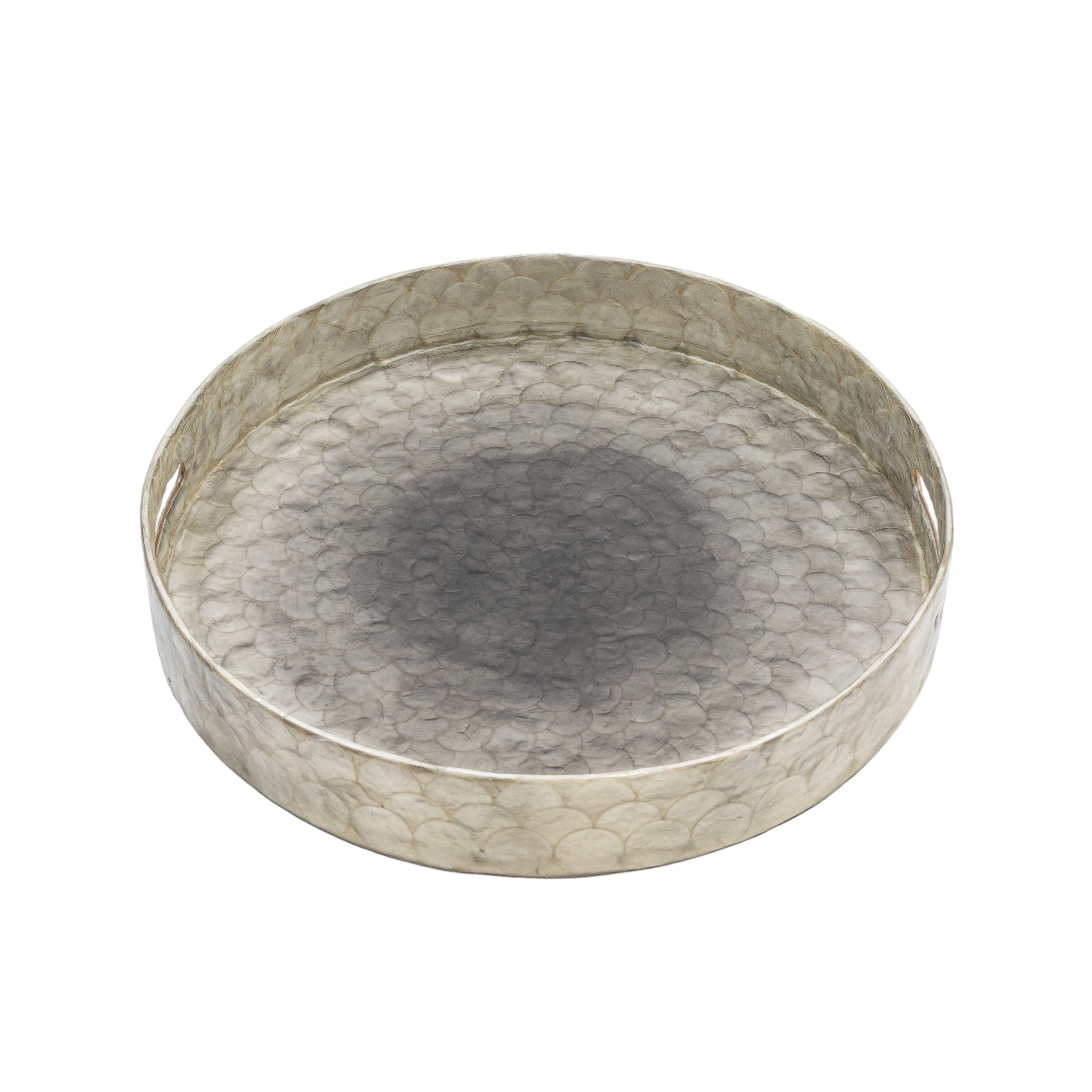 Large Ombre Capiz Tray - Grey