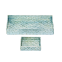 Capiz Trays - Aqua Blue (Set of 2)