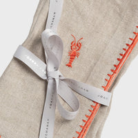 Lobster Embroidered Dinner Napkins - Flax (Set of 2)