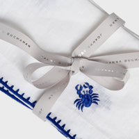 Crab Embroidered Dinner Napkins - White (Set of 2)