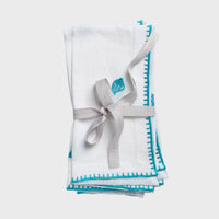 Shell Embroidered Dinner Napkins - White (Set of 2)
