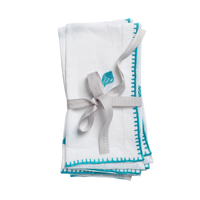 Shell Embroidered Dinner Napkins - White (Set of 2)