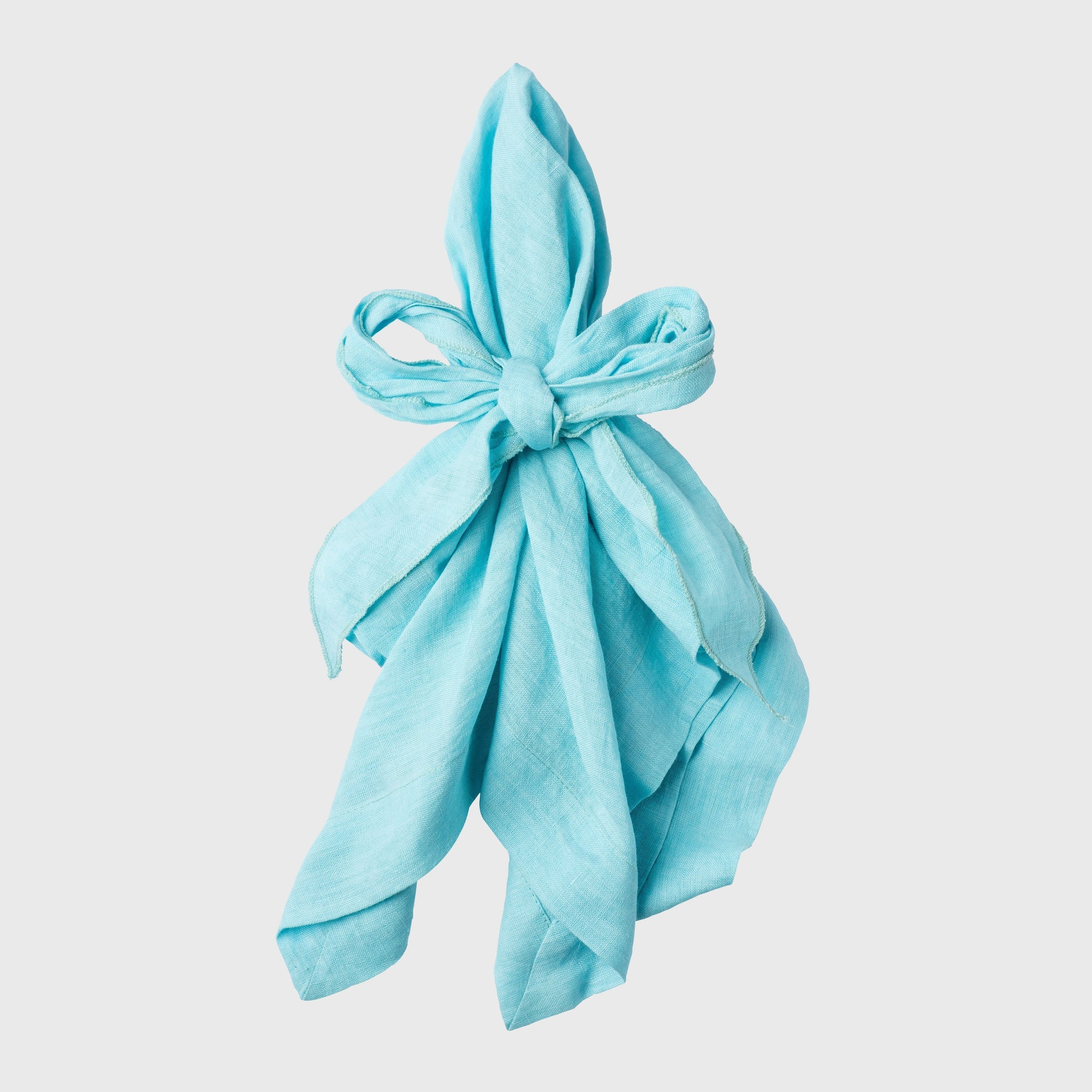 Bow Linen Napkin - Aqua (Set of 2)