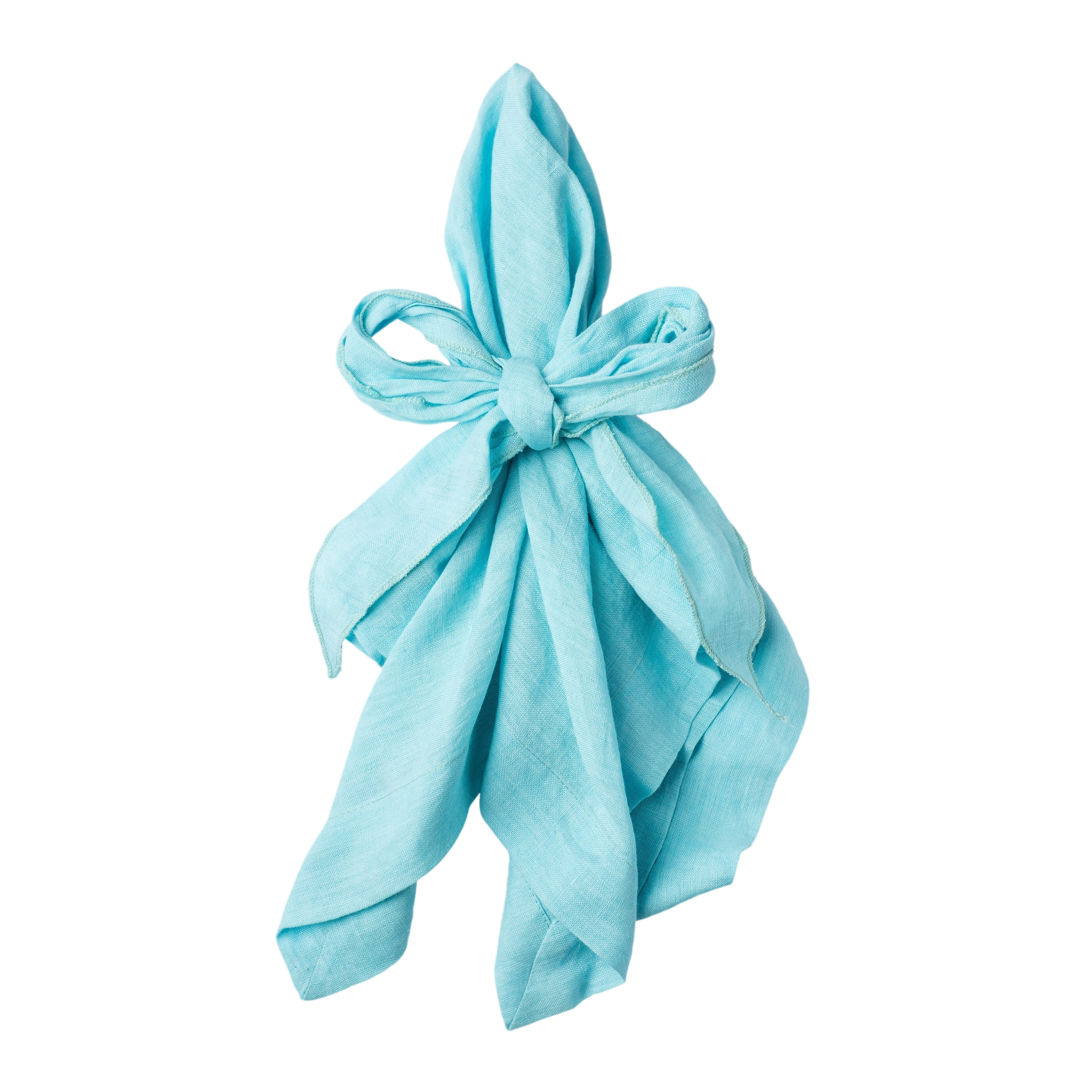 Bow Linen Napkin - Aqua (Set of 2)