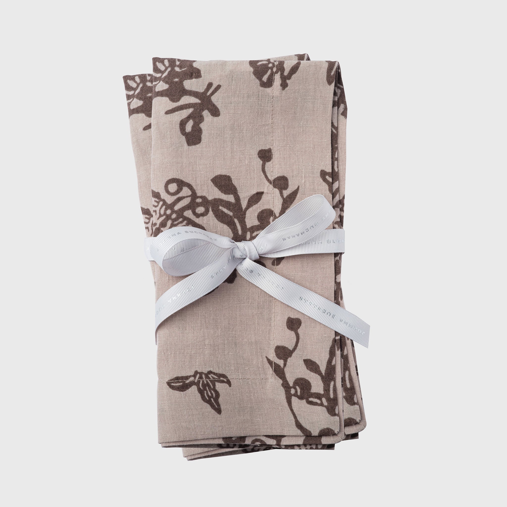 Garden Print Napkin - Mocha (Set of 2)