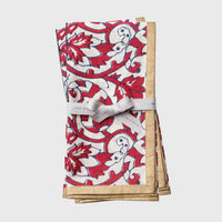 Joyful Block Print Napkin - Red (Set of 2)