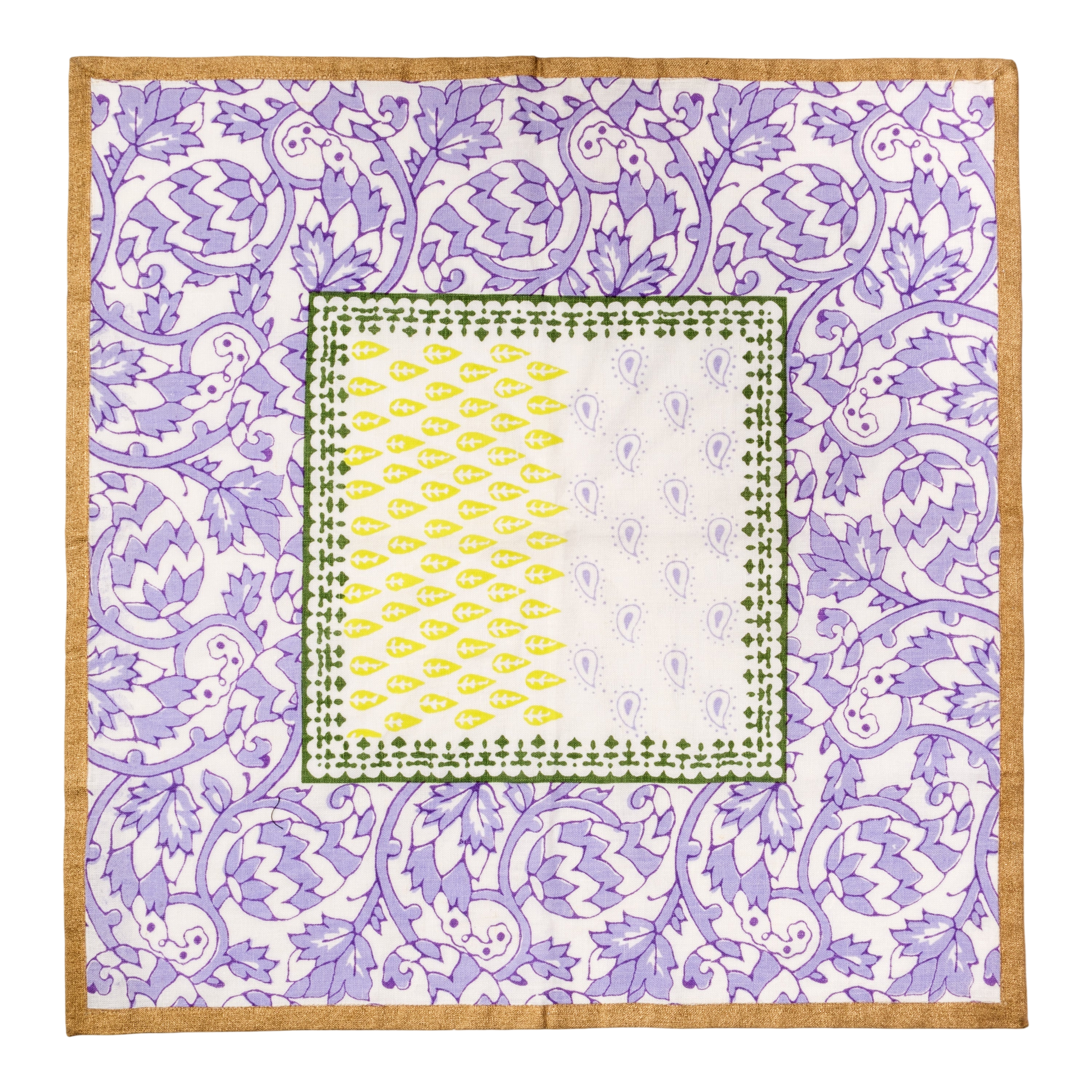 Joyful Block Print Napkin - Lilac (Set of 2)