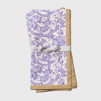 Joyful Block Print Napkin - Lilac (Set of 2)