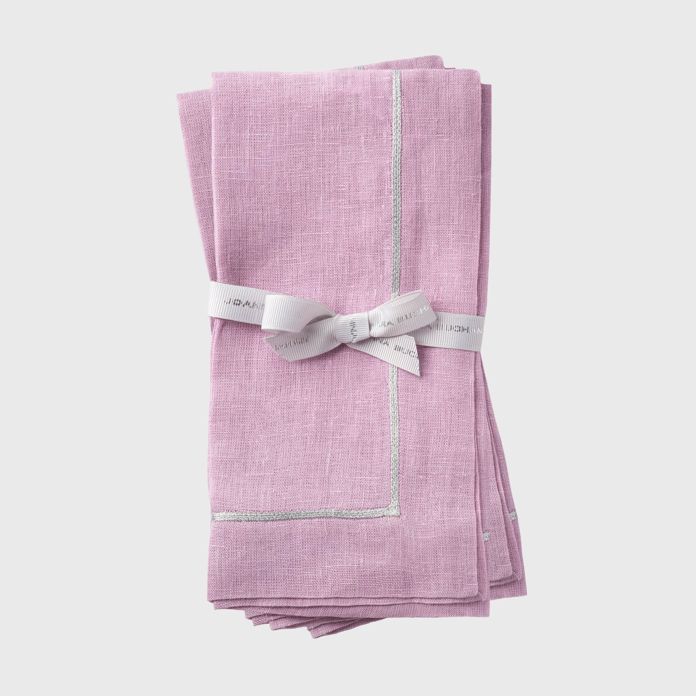 Silver Trim Dinner Napkins - Lilac (Set of 2)