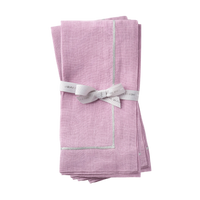 Silver Trim Dinner Napkins - Lilac (Set of 2)