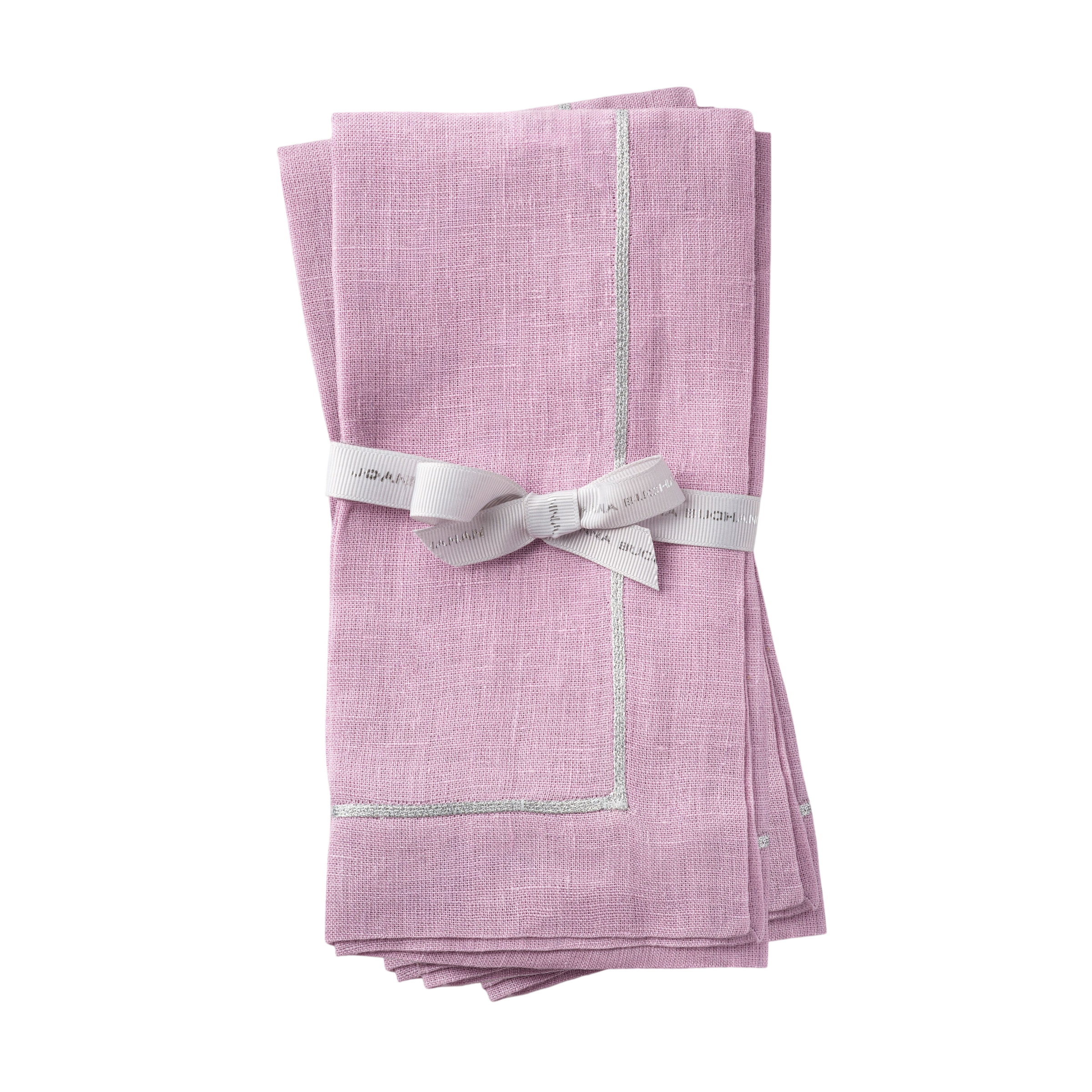 Silver Trim Dinner Napkins - Lilac (Set of 2)