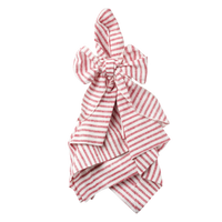 Bow Linen Napkin - Red Stripe (Set of 2)