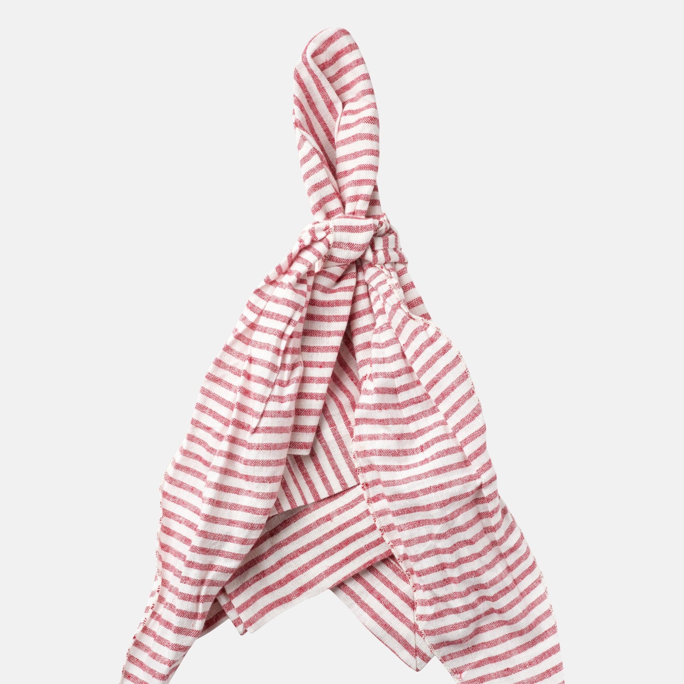 Bow Linen Napkin - Red Stripe (Set of 2)