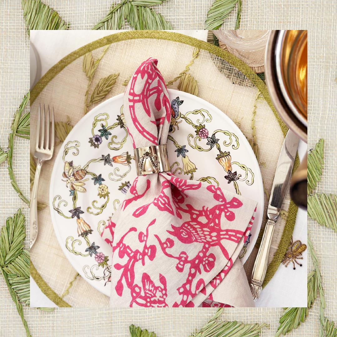 Garden Print Napkin - Pink (Set of 2)