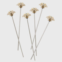 Stripey Bee Swizzle Sticks (Set of 6)