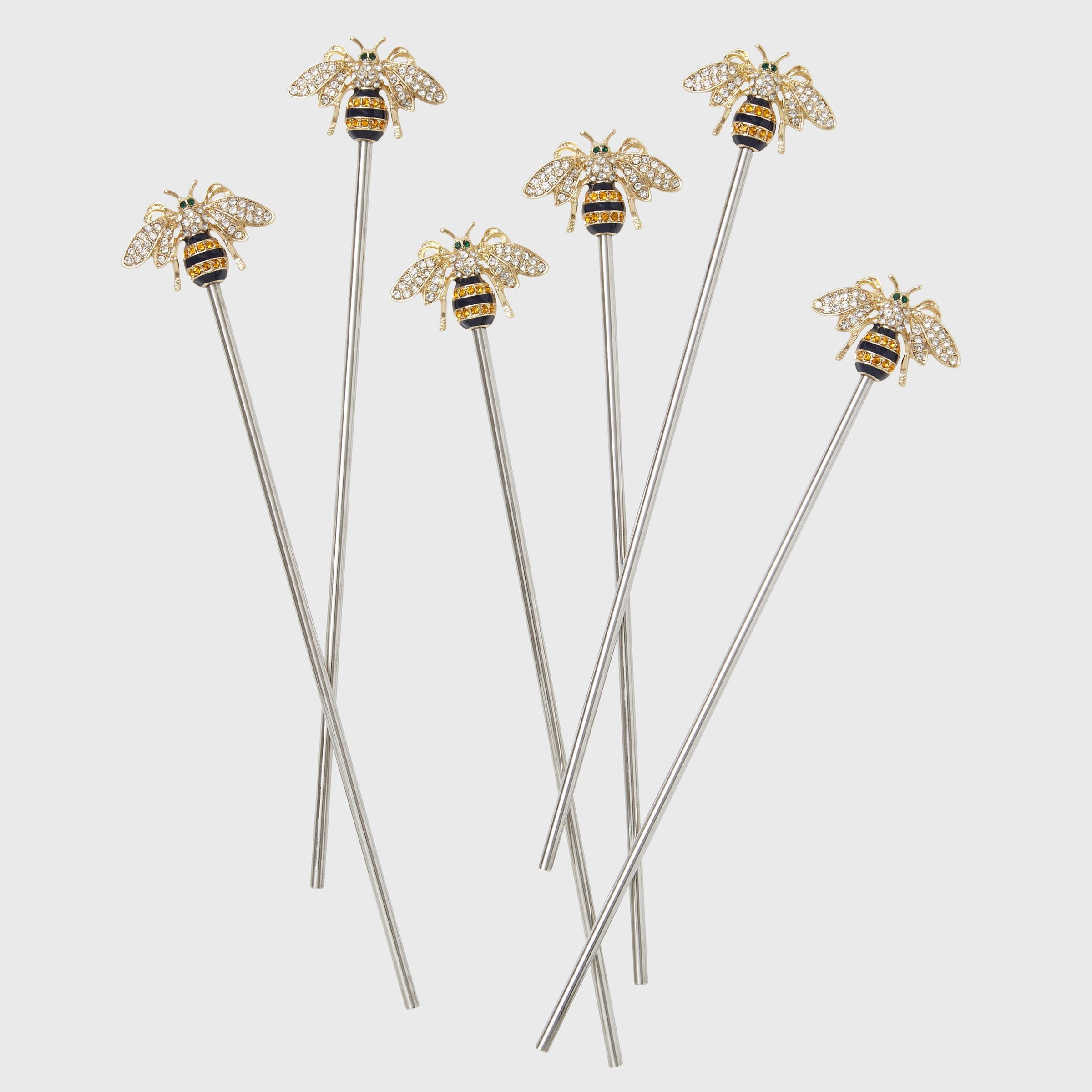 Stripey Bee Swizzle Sticks (Set of 6)