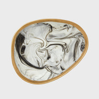 Marbleized Porcelain Ring Dish - Grey