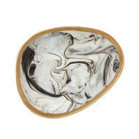 Marbleized Porcelain Ring Dish - Grey