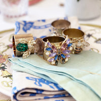 Jeweled Butterfly Napkin Rings - Blue (Set of 2)