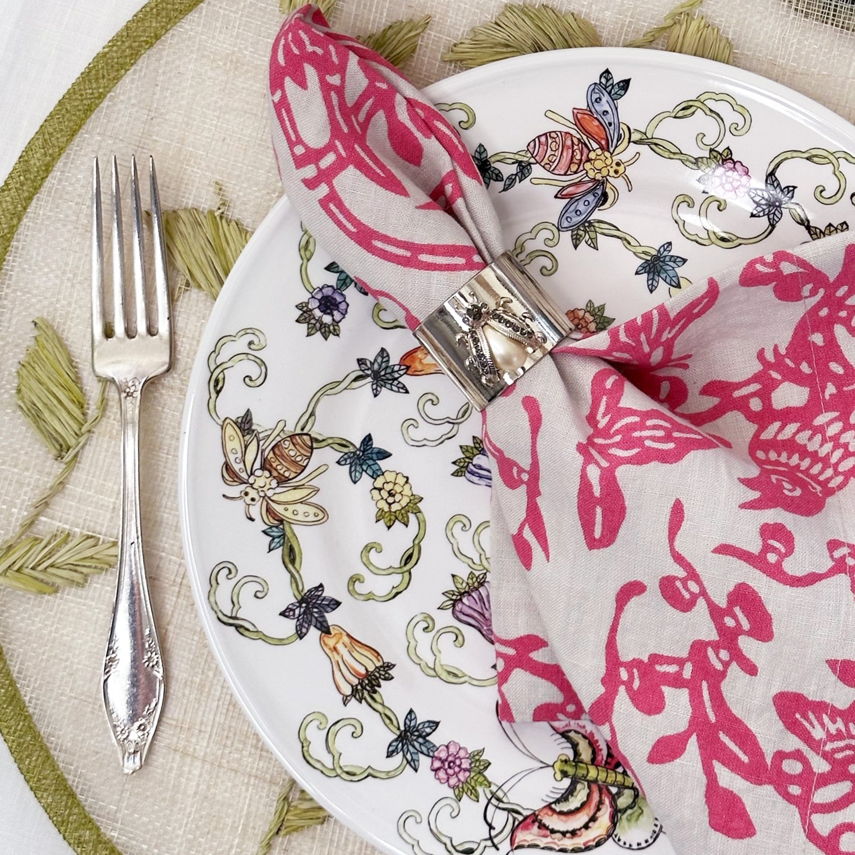 Garden Print Napkin - Pink (Set of 2)