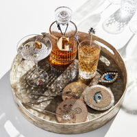 Large Ombre Capiz Tray - Grey