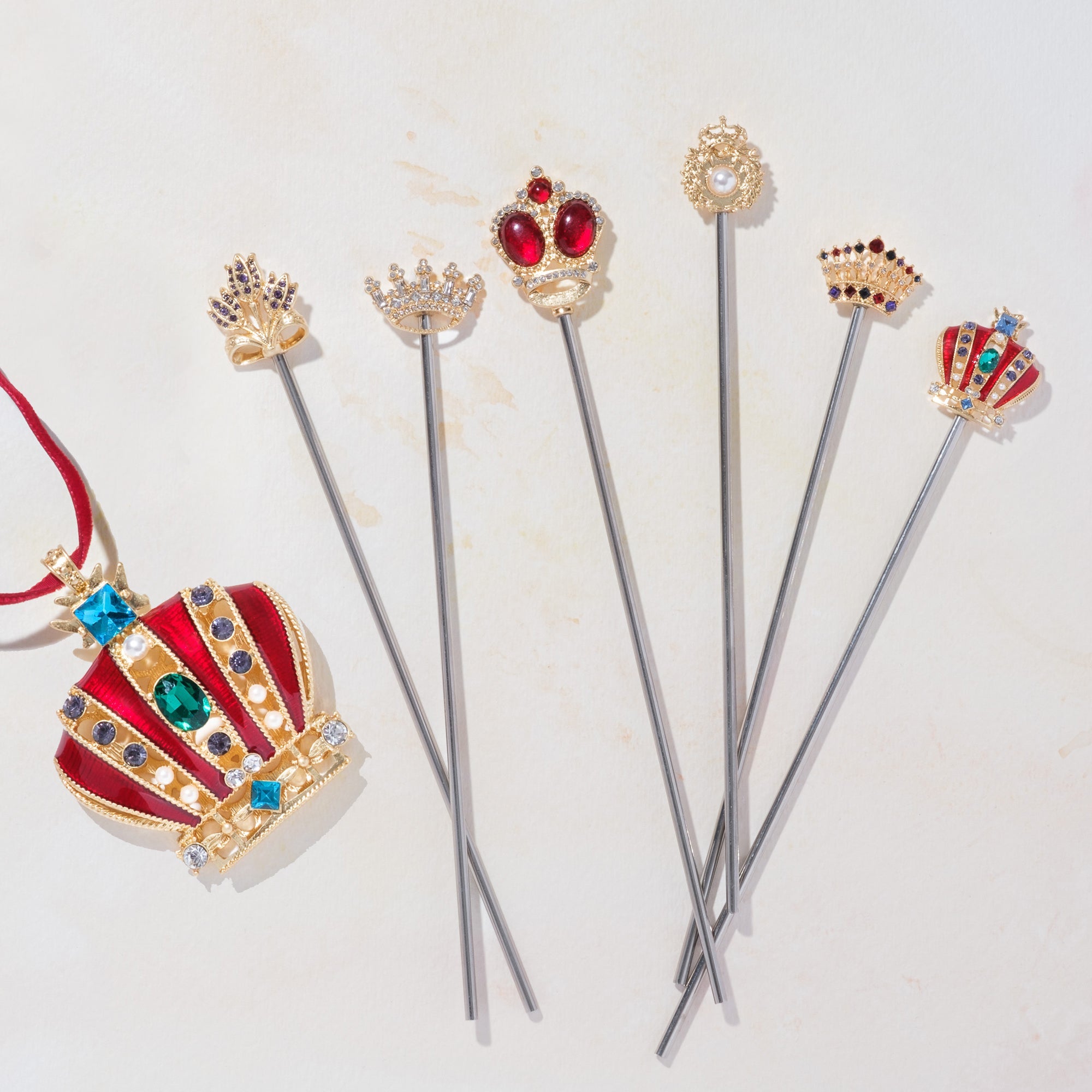 Crown Swizzle Sticks (Set of 6)