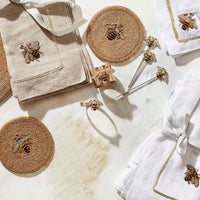 Skinny Stripey Bee Napkin Rings (Set of 4)