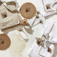 Stripey Bee Cocktail Napkins (Set of 4)