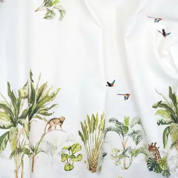 Jungle Hand-Painted Linen Tablecloth