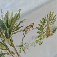 Jungle Hand-Painted Linen Tablecloth