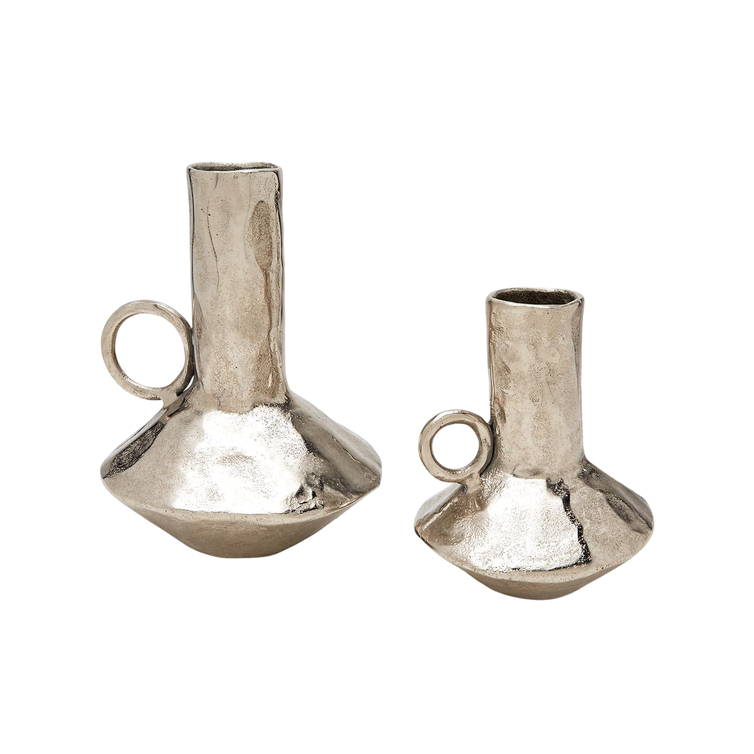 Silver Bucchero Style Handled Vessel (Set of 2)