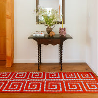 Key Runner Rug| Cranberry