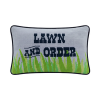 Lawn & Order Needlepoint Pillow