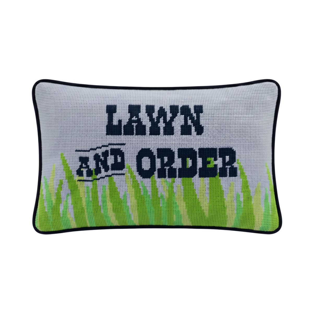 Lawn & Order Needlepoint Pillow