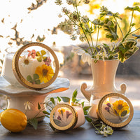 Lemon Blossom Large Pressed Floral Candle