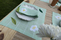 Hand Embroidered Trellis Placemats 14" × 18" (Set of 4)