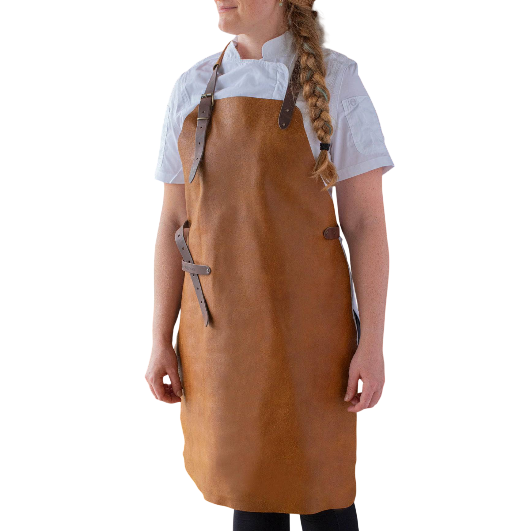 Vintage Amber Leather Apron