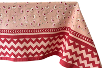 La Leccia Zig-Zag Tablecloth in Dark Pink