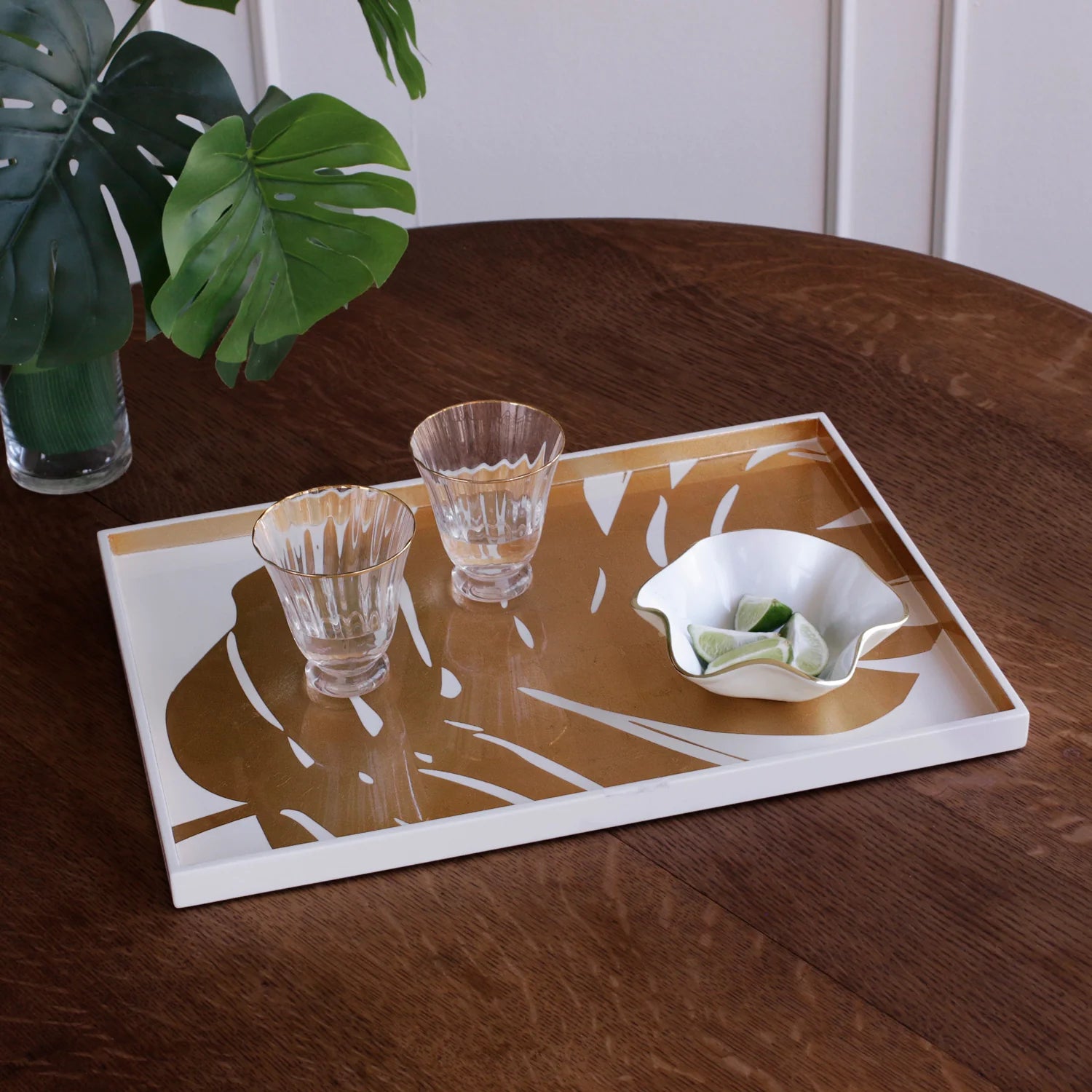 Lacquered Large Philodendron Tray