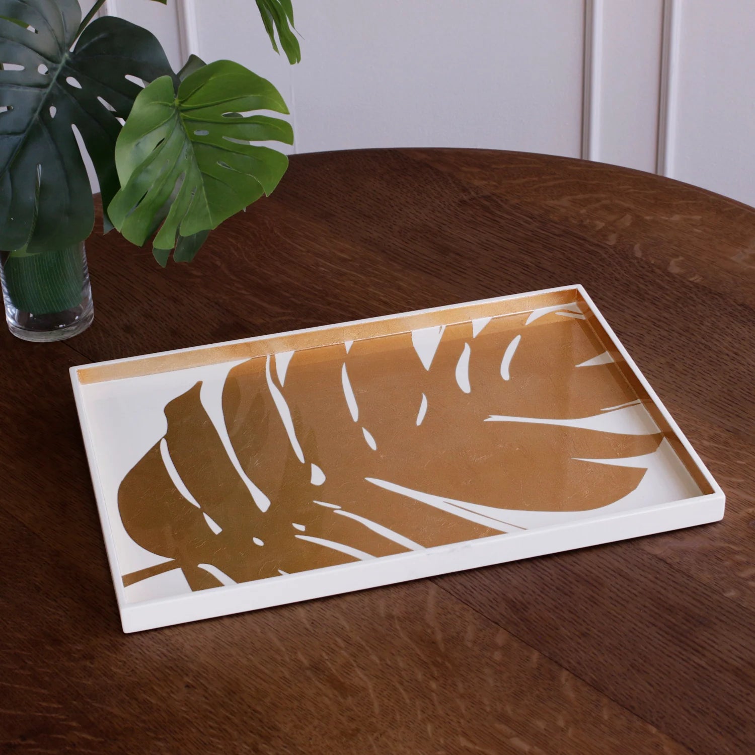 Lacquered Large Philodendron Tray
