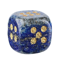 Dice - 15mm Natural Jade Laser Engraved Cube Dice with Rounded Edges Semi-Precious Stone (Set of 2)