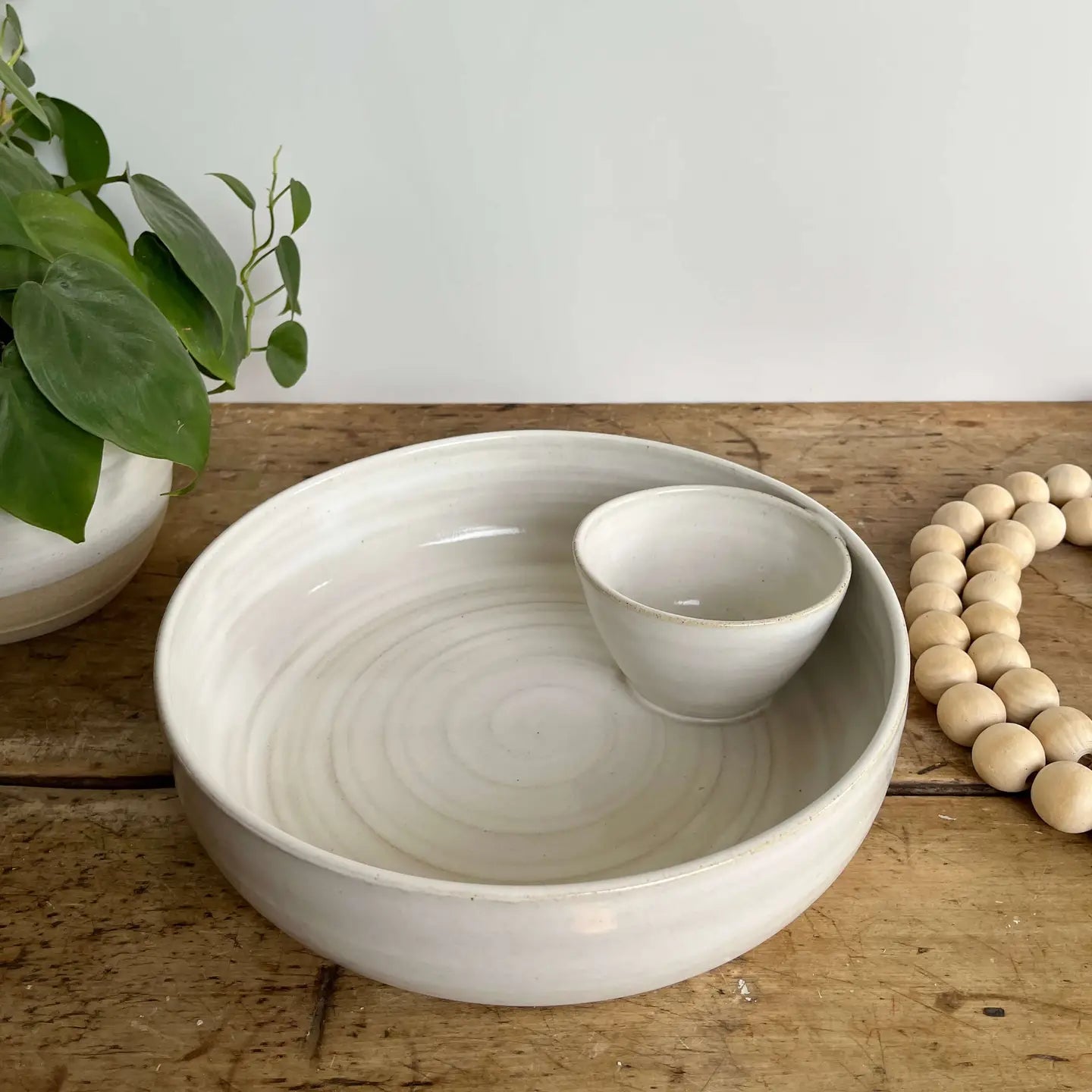 Coastal Clay Co. Large Chip and Dip Bowl