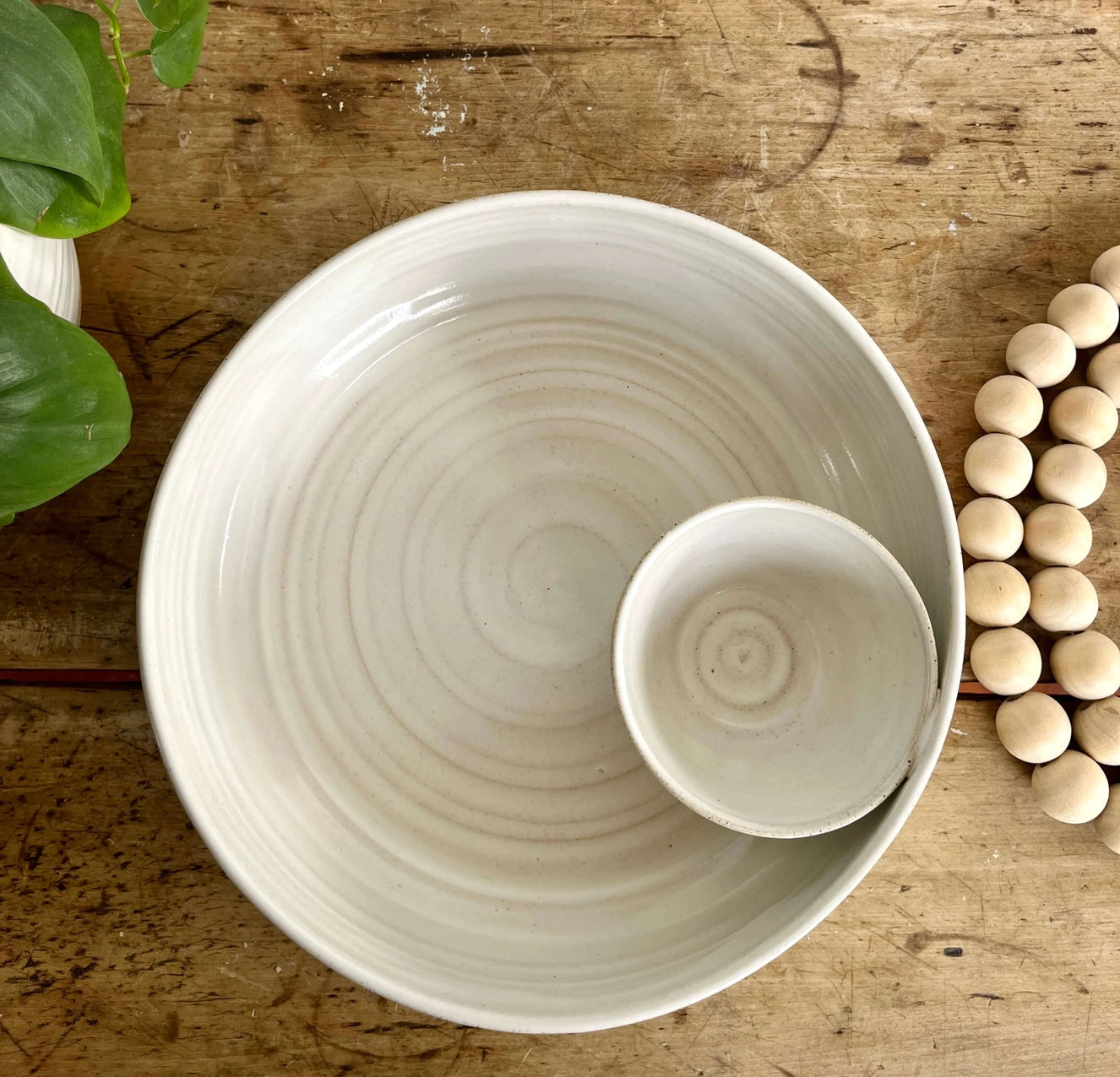 Coastal Clay Co. Large Chip and Dip Bowl